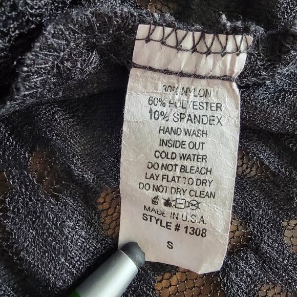 Yushi Black Cardigan Tunic Top Womens S 3/4 Sleeves Witchy Halloween Whimsygoth - Picture 11 of 11